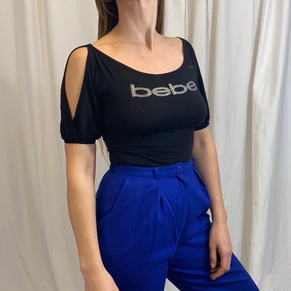 {SOLD} Vintage Y2K bebe cold shoulder body con top